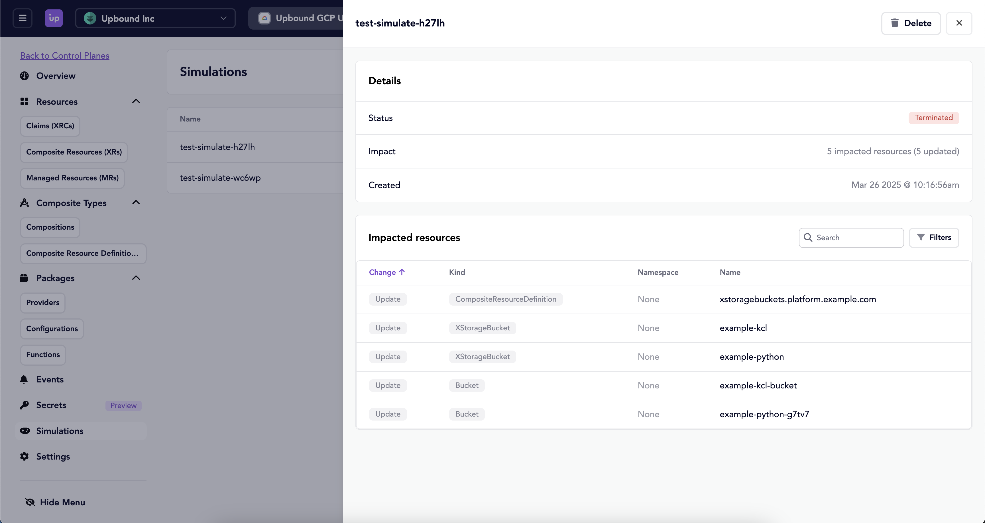 Upbound Console Simulation